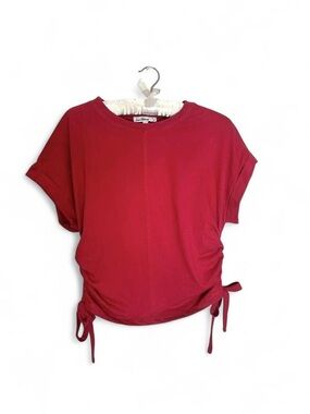 Sam Edelman Magenta Side Ruched T-Shirt Crewneck Top Size Medium EUC